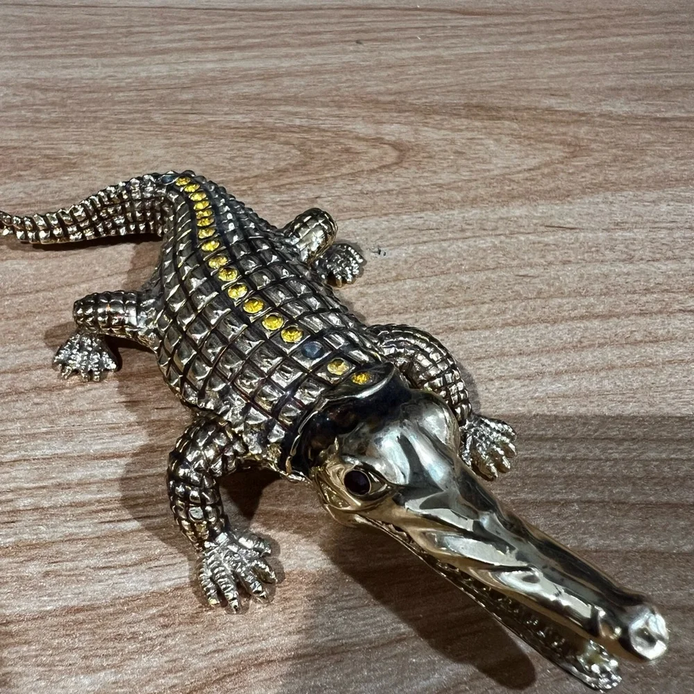 Gold and Silver Crocodile Habitat Accessory